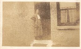 Vera at back door, Glenorchy
