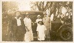 Jean in foreground, Betty on Runningboard with Auntie Lil <?>